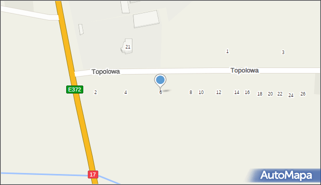 Tarnawatka-Tartak, Topolowa, 6, mapa Tarnawatka-Tartak