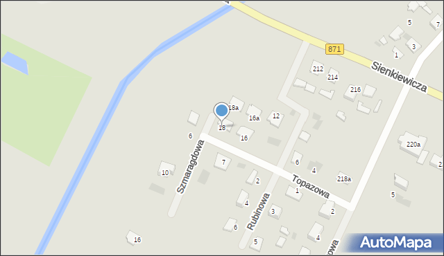 Tarnobrzeg, Topazowa, 18, mapa Tarnobrzegu