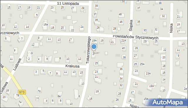 Tarnów, Tokarzewskiego Michała, gen., 27, mapa Tarnów