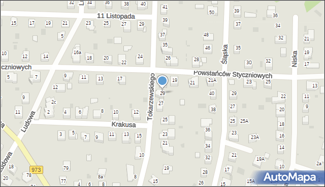 Tarnów, Tokarzewskiego Michała, gen., 29, mapa Tarnów