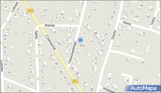 Tarnów, Tokarzewskiego Michała, gen., 7, mapa Tarnów