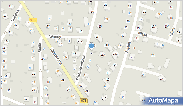 Tarnów, Tokarzewskiego Michała, gen., 9, mapa Tarnów