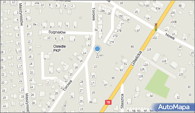 Tarnowskie Góry, Torowa, 11, mapa Tarnowskie Góry