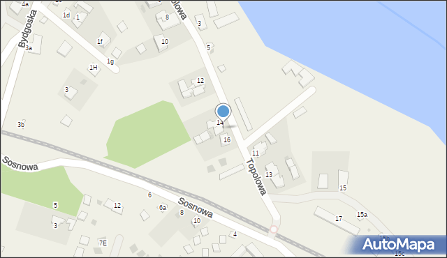 Tleń, Topolowa, 14a, mapa Tleń