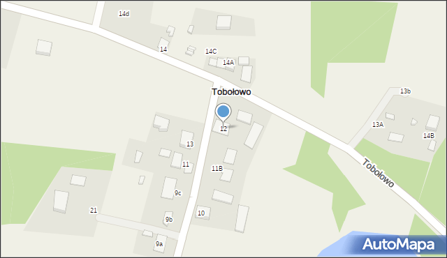 Tobołowo, Tobołowo, 12, mapa Tobołowo