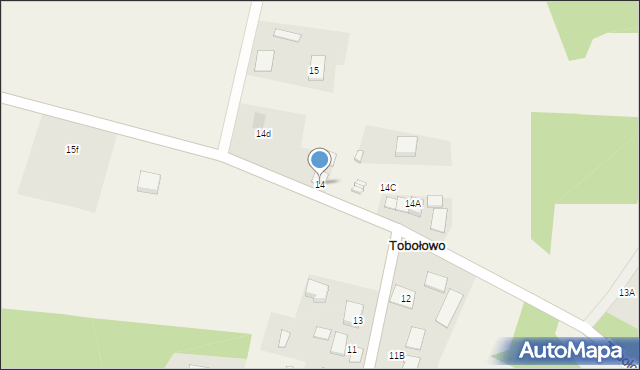 Tobołowo, Tobołowo, 14, mapa Tobołowo