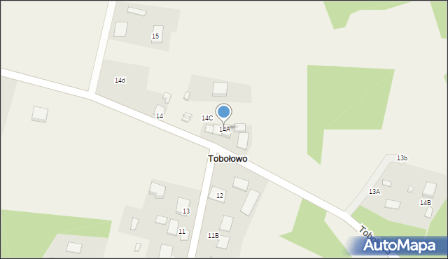 Tobołowo, Tobołowo, 14A, mapa Tobołowo
