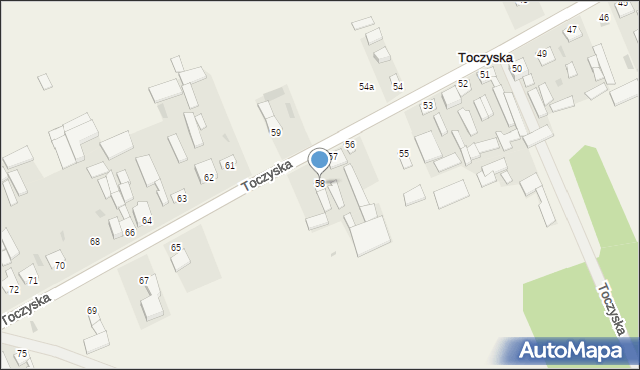 Toczyska, Toczyska, 58, mapa Toczyska