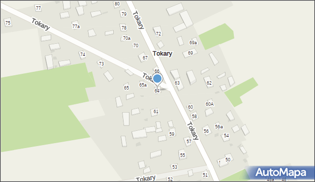Tokary, Tokary, 64, mapa Tokary