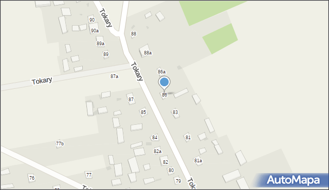Tokary, Tokary, 86, mapa Tokary