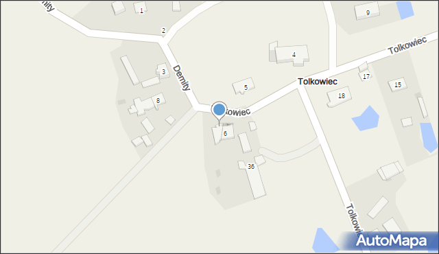 Tolkowiec, Tolkowiec, 6A, mapa Tolkowiec