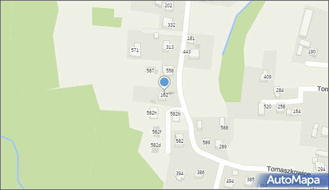 Tomaszkowice, Tomaszkowice, 162, mapa Tomaszkowice