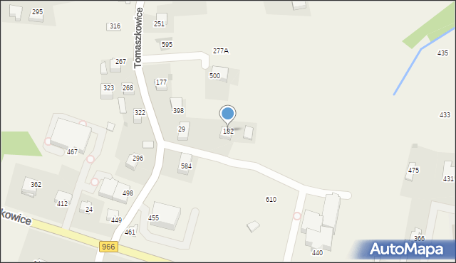 Tomaszkowice, Tomaszkowice, 182, mapa Tomaszkowice
