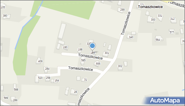 Tomaszkowice, Tomaszkowice, 185, mapa Tomaszkowice