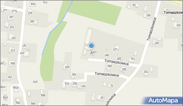 Tomaszkowice, Tomaszkowice, 190, mapa Tomaszkowice