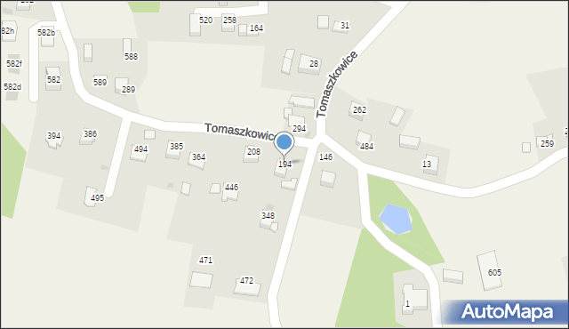Tomaszkowice, Tomaszkowice, 194, mapa Tomaszkowice