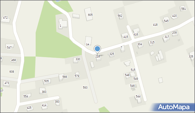 Tomaszkowice, Tomaszkowice, 216, mapa Tomaszkowice