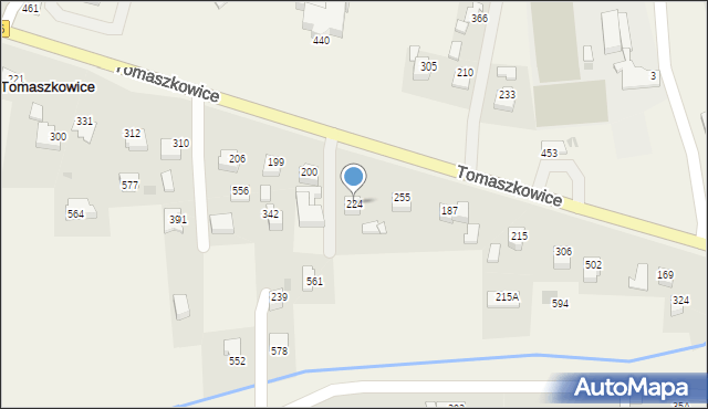 Tomaszkowice, Tomaszkowice, 224, mapa Tomaszkowice