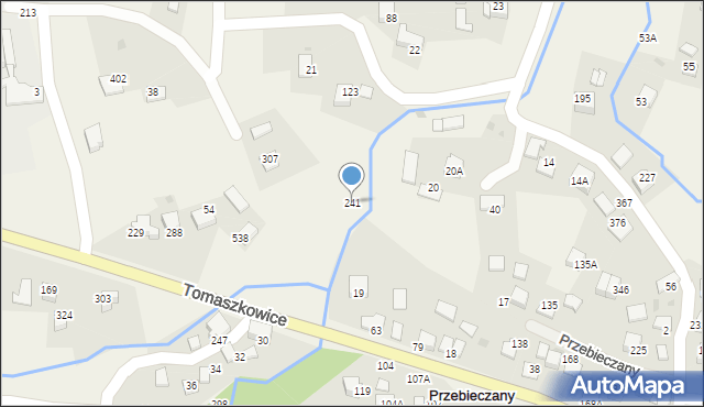 Tomaszkowice, Tomaszkowice, 241, mapa Tomaszkowice