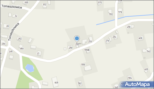 Tomaszkowice, Tomaszkowice, 252, mapa Tomaszkowice