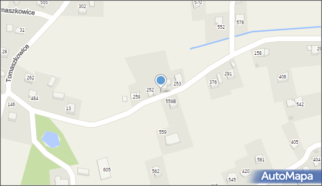 Tomaszkowice, Tomaszkowice, 253A, mapa Tomaszkowice