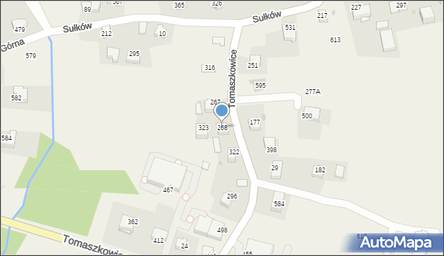 Tomaszkowice, Tomaszkowice, 268, mapa Tomaszkowice