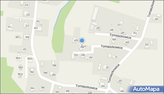 Tomaszkowice, Tomaszkowice, 284, mapa Tomaszkowice