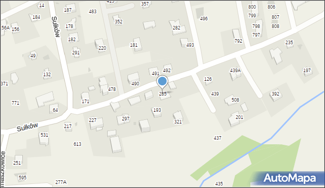 Tomaszkowice, Tomaszkowice, 285, mapa Tomaszkowice