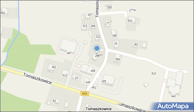 Tomaszkowice, Tomaszkowice, 296, mapa Tomaszkowice