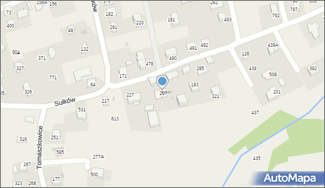 Tomaszkowice, Tomaszkowice, 297, mapa Tomaszkowice