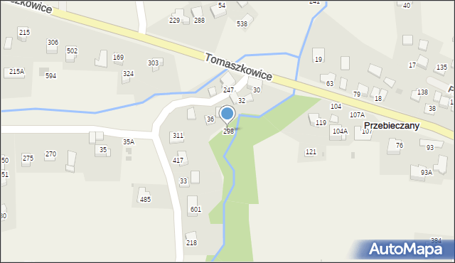 Tomaszkowice, Tomaszkowice, 298, mapa Tomaszkowice