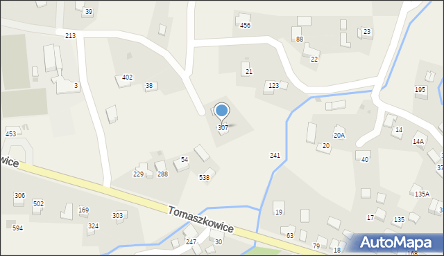 Tomaszkowice, Tomaszkowice, 307, mapa Tomaszkowice