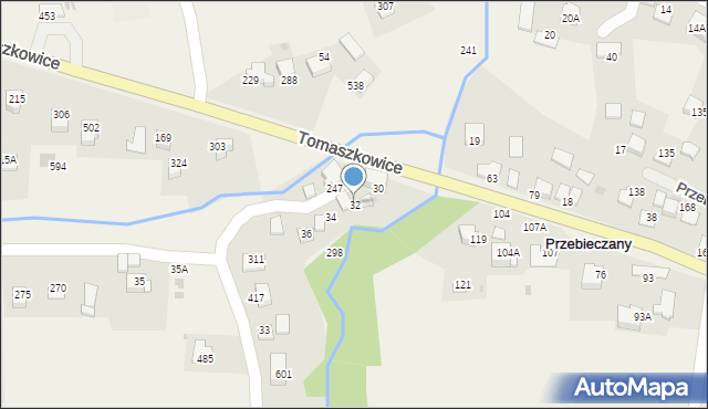 Tomaszkowice, Tomaszkowice, 32, mapa Tomaszkowice