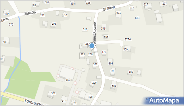 Tomaszkowice, Tomaszkowice, 320, mapa Tomaszkowice