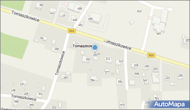Tomaszkowice, Tomaszkowice, 331, mapa Tomaszkowice