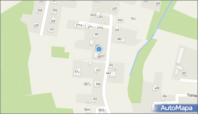 Tomaszkowice, Tomaszkowice, 332, mapa Tomaszkowice