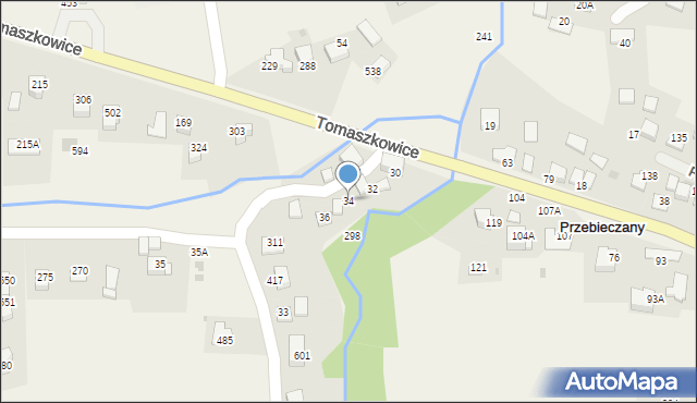 Tomaszkowice, Tomaszkowice, 34, mapa Tomaszkowice