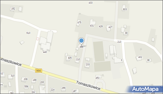 Tomaszkowice, Tomaszkowice, 366, mapa Tomaszkowice