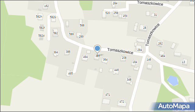 Tomaszkowice, Tomaszkowice, 385, mapa Tomaszkowice