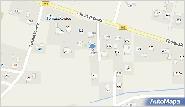 Tomaszkowice, Tomaszkowice, 391, mapa Tomaszkowice