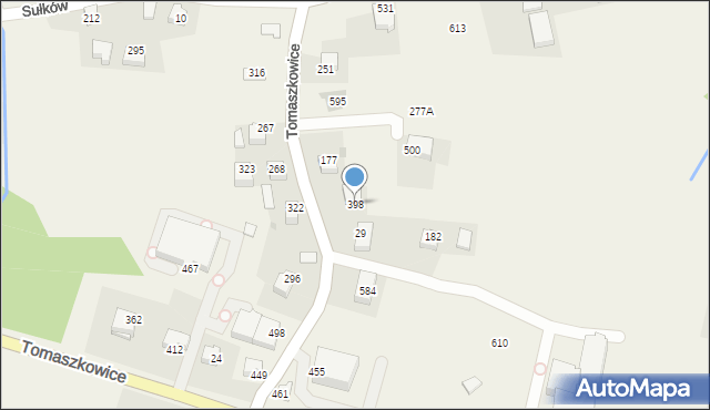 Tomaszkowice, Tomaszkowice, 398, mapa Tomaszkowice