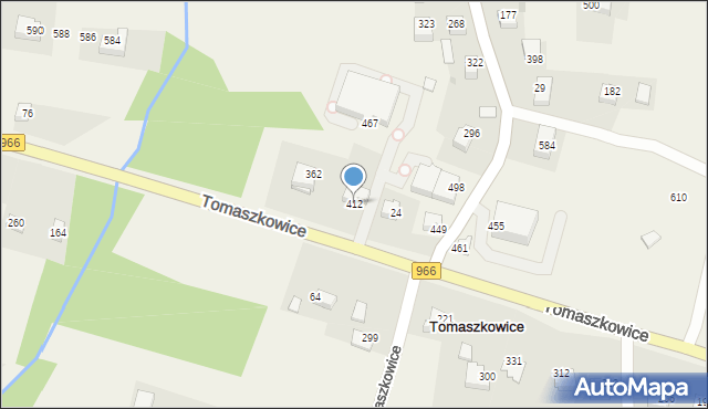 Tomaszkowice, Tomaszkowice, 412, mapa Tomaszkowice