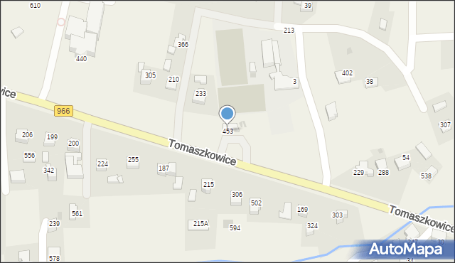 Tomaszkowice, Tomaszkowice, 453, mapa Tomaszkowice