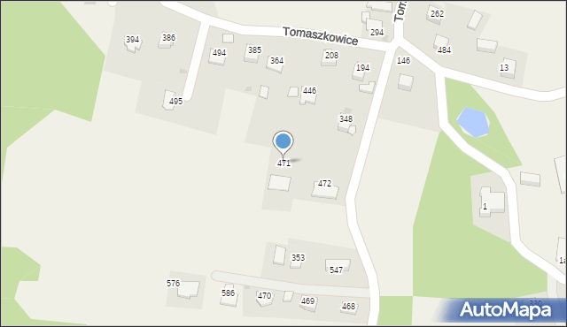Tomaszkowice, Tomaszkowice, 471, mapa Tomaszkowice