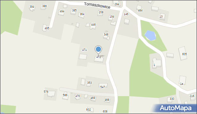 Tomaszkowice, Tomaszkowice, 472, mapa Tomaszkowice