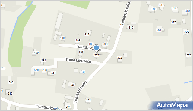 Tomaszkowice, Tomaszkowice, 555, mapa Tomaszkowice