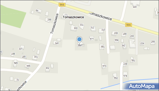 Tomaszkowice, Tomaszkowice, 564, mapa Tomaszkowice