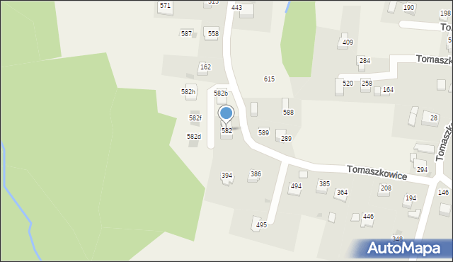 Tomaszkowice, Tomaszkowice, 582, mapa Tomaszkowice