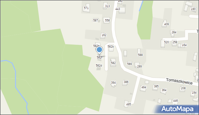 Tomaszkowice, Tomaszkowice, 582f, mapa Tomaszkowice