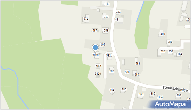 Tomaszkowice, Tomaszkowice, 582h, mapa Tomaszkowice